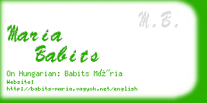 maria babits business card